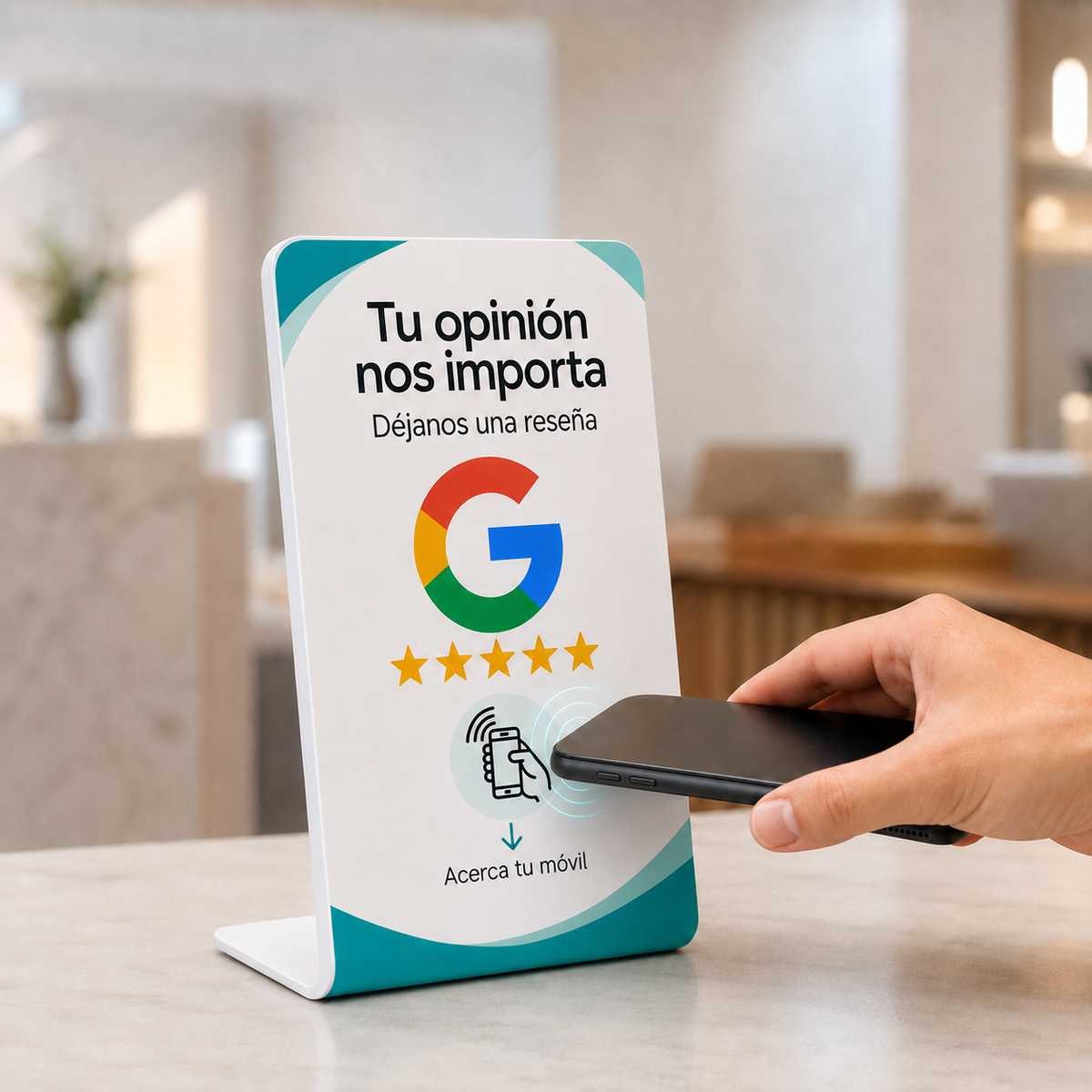Placa NFC para reseñas de Google