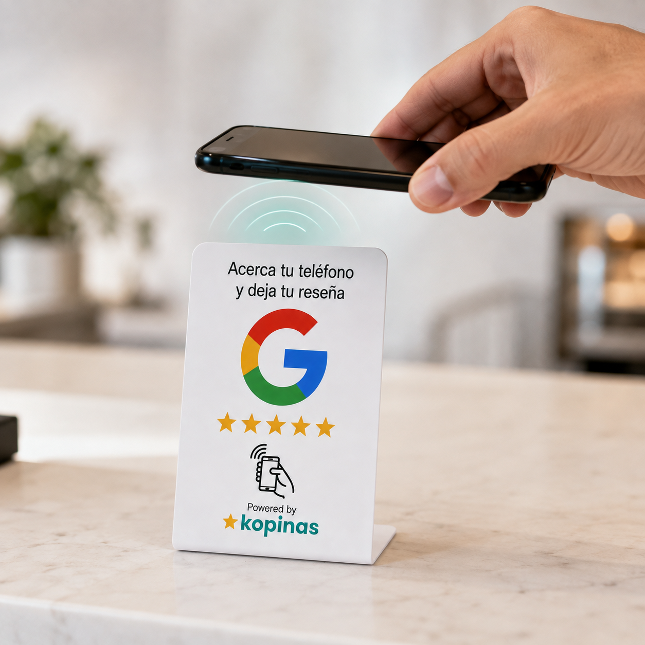 Placa NFC para reseñas de Google
